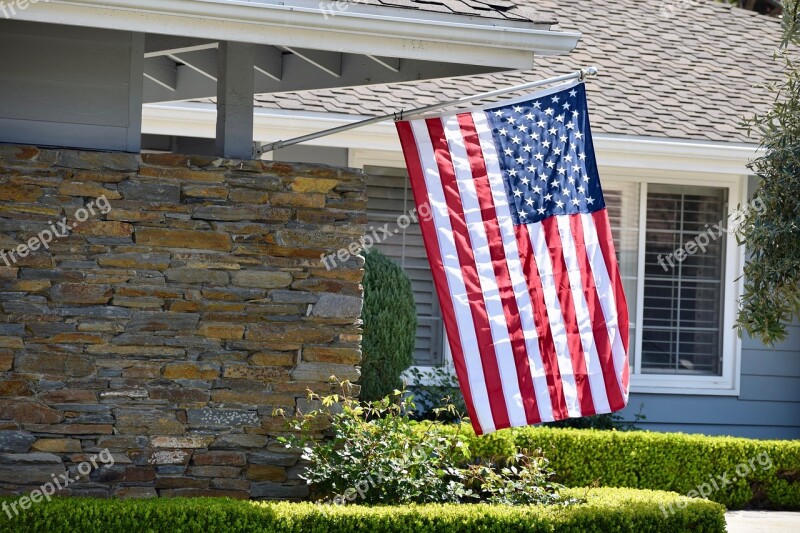 Flag American Home House Usa