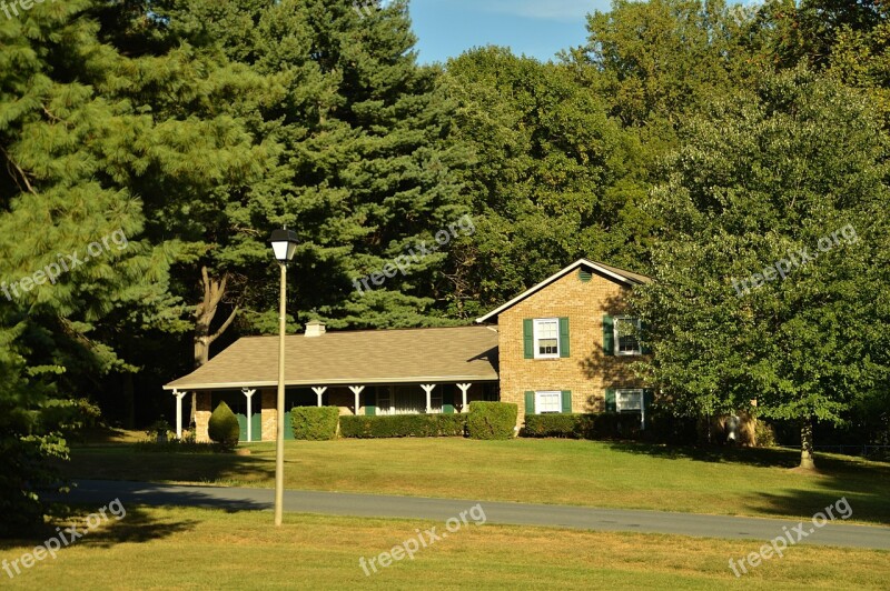 House Field Forest Trees Garden