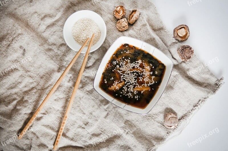 Miso Shiitake Japan Lunch Miso Soup