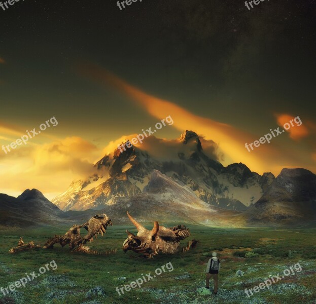 Photoshop Photo Montage Fiction Mountains Landscape