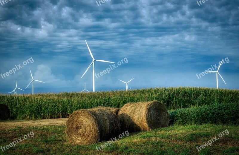 Wind Turbine Green Energy Ecological Iowa America