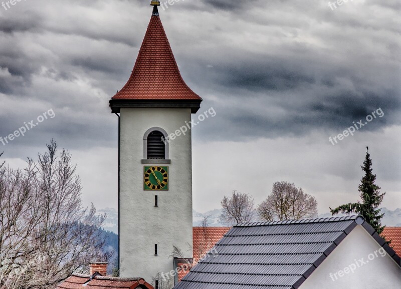 Steeple Village Church Landscape Sky