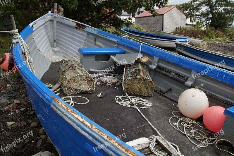 Fishing Boat Fish Traps Land Fishing Old