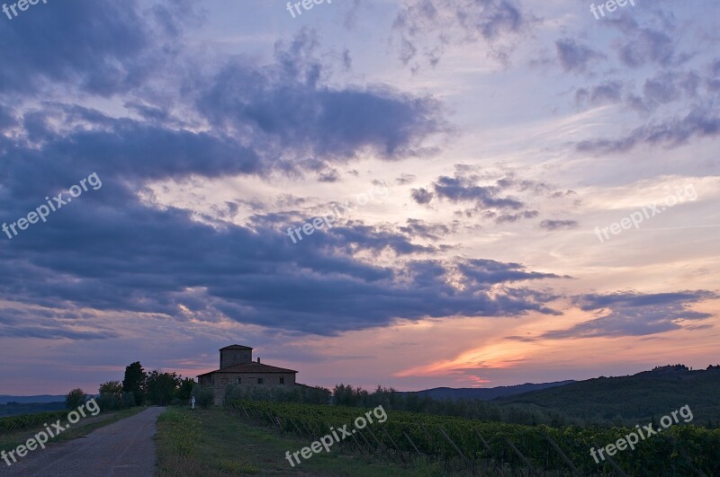 Tuscany Italy Chianti Landscape Sky