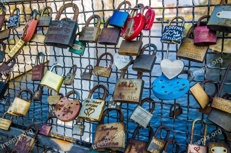 Bridge Padlocks Footbridge Landscape City