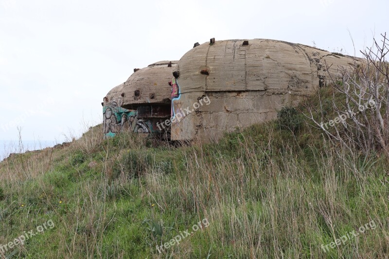 Bunker Collioure World War 2 Graffiti Casemate