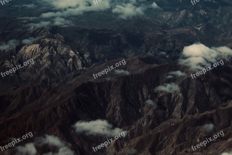 Mountains Dark Cloudy Evening Night