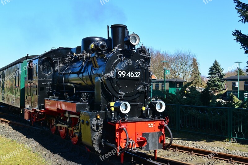 Steam Locomotive Rasender Roland Rügen Narrow Gauge Railway Bathrooms Ground