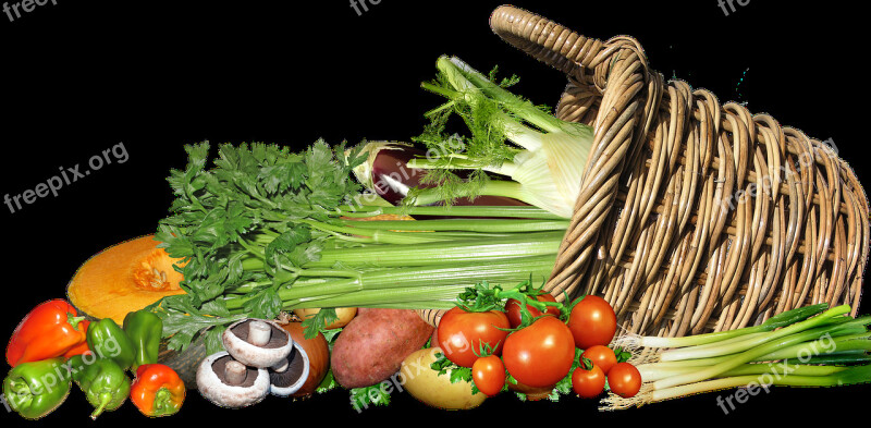 Vegetables Basket Food Cooking Vegetarian