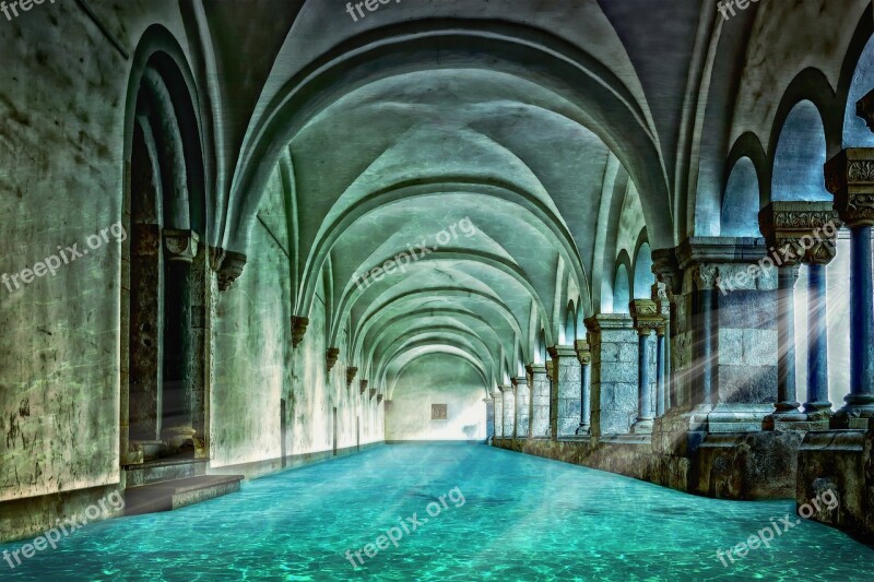 Spa Architecture Fantasy Water Blue