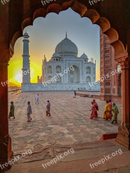 Taj Mahal India Monument Weltwunder Dawn