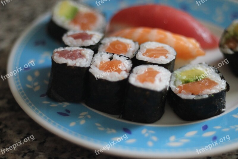 Sushi Japanese Food Hosomaki Free Photos