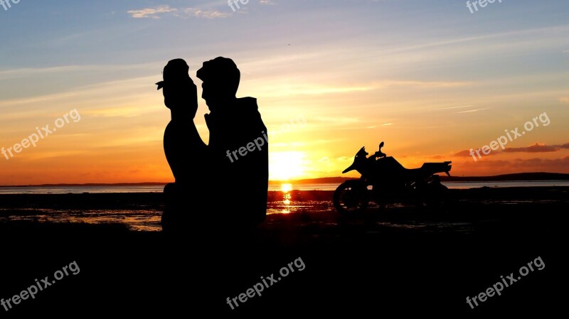 Sunset Couple Romance Romantic Love