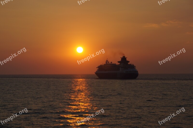 Mediterranean Ferry Sea Summer Sky