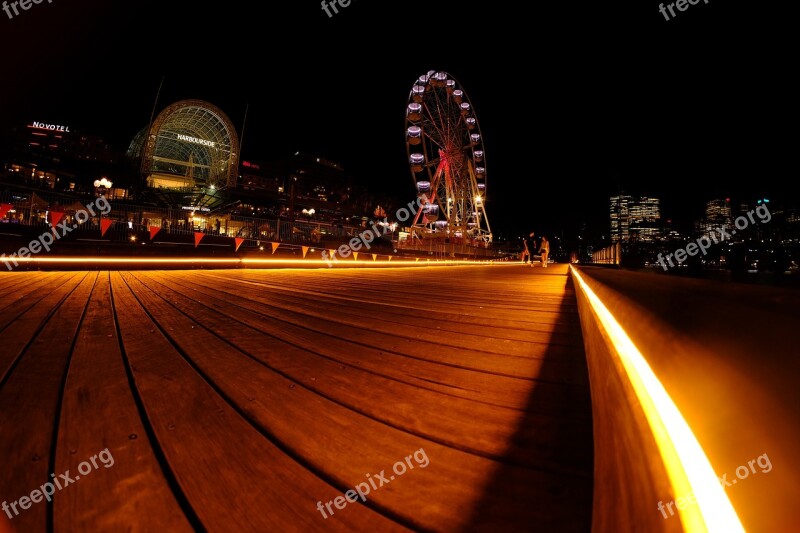 Ferris Wheel Darling Harbour Star Of The Show Ferris Wheel Sydney Night Life