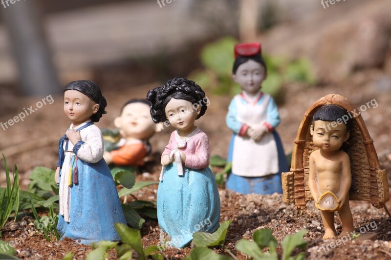 Doll Bukchon Traditional Culture Earthenware Figurines Yard