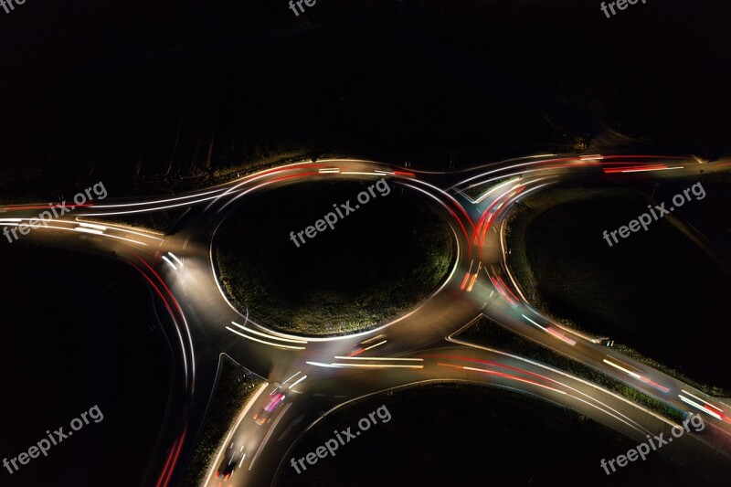 Traffic Night Highway Lighting Road