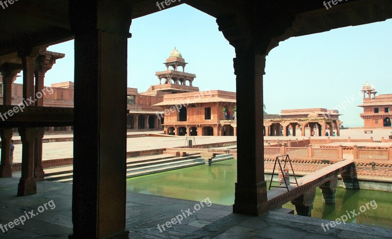 India Fahtepur-sikri Palace Maharajah Red Sandstone