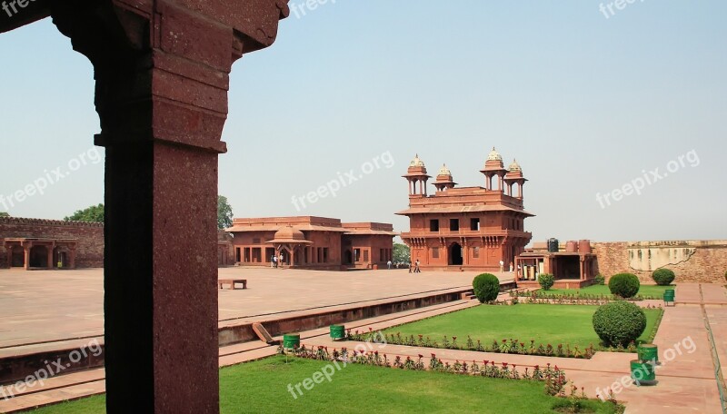 India Fahtepur-sikri Palace Maharajah Red Sandstone