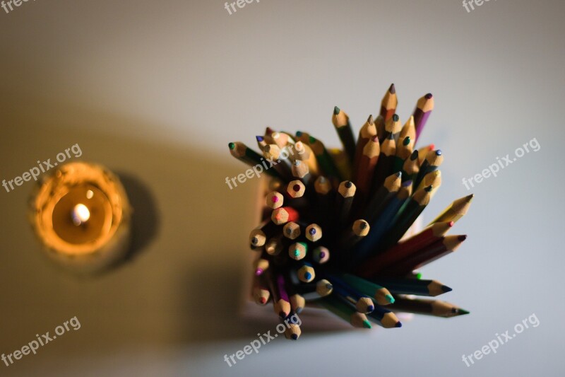 Pencil Candle Light Color Free Photos