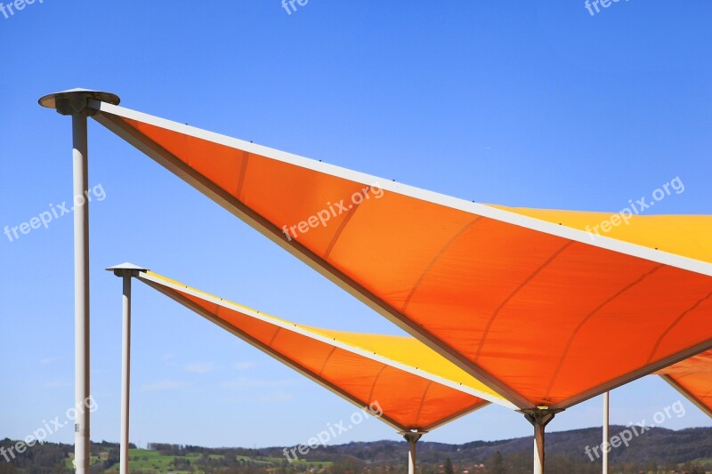 Solar Plane Orange Sky Blue Free Photos