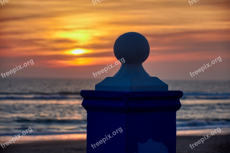 Sunset Beach Sky Landscape Horizon