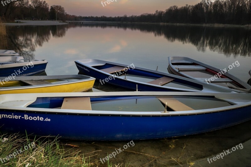 Boat Lake Canoeing Nature Landscape