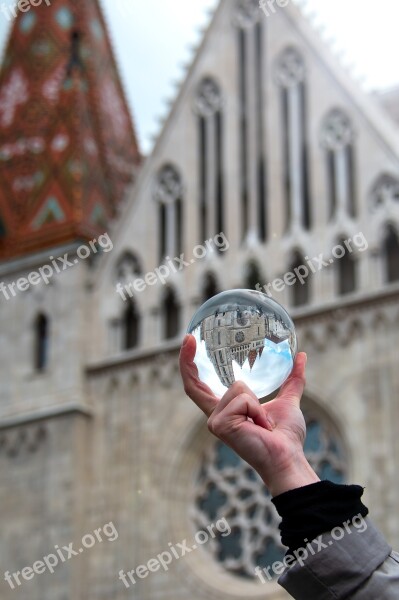 Glass Globe Fotógömb Buda Castle Budapest Magnifying Glass