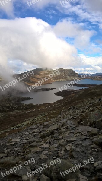 Mountains Clouds Norway Free Photos