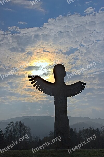 Sunrise Sky Landscape Clouds Silhouette