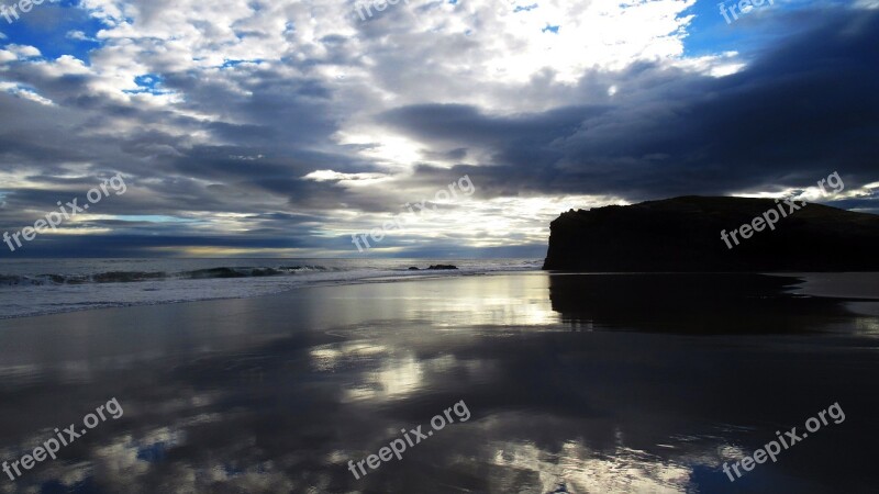 Beach Tide Dawn Color Ocean