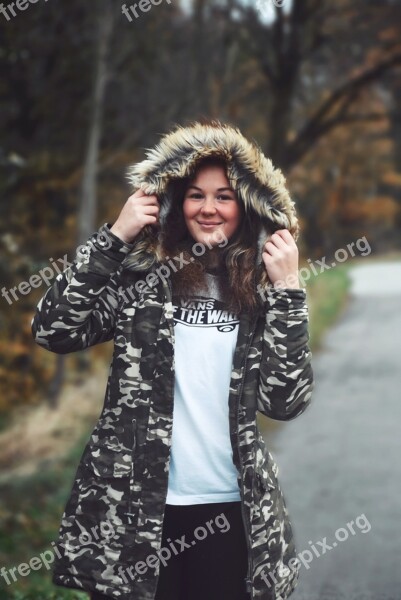 Girl Winter Jacket Hood Cute