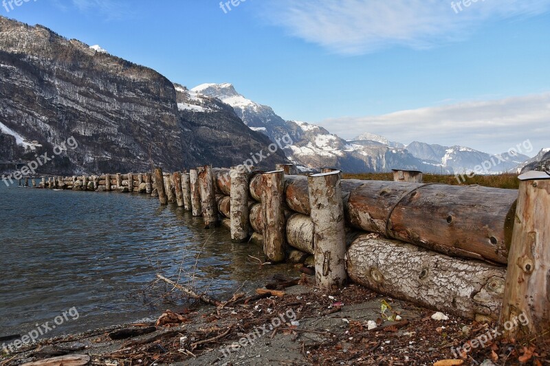 Lake Water Blue Dam Breakwater