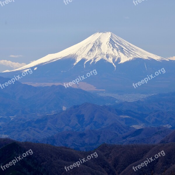 Mountain Peak Japan Fuji Snow