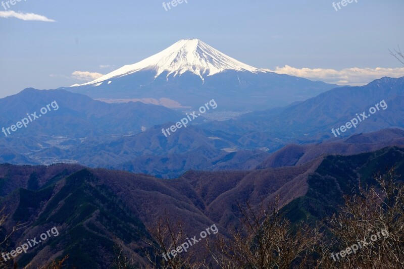 Mountain Japan Fuji Peak Mountain Range