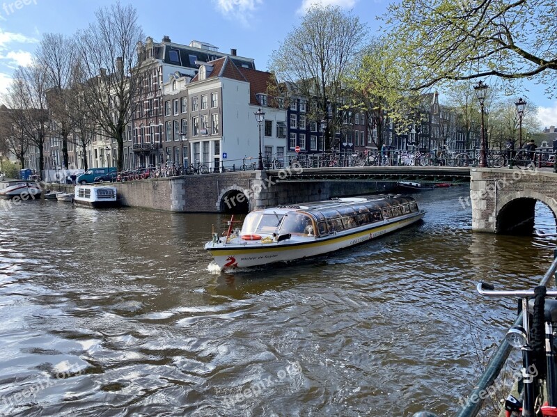 Amsterdam River Crossing River Ship Bridge