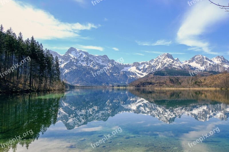 Nature Landscape Lake Mountains Water Reflection