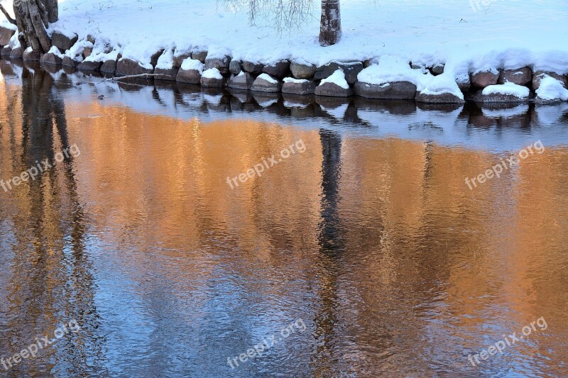 Winter Nature River Snow Cold