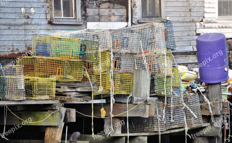 Fishing Port Baskets Old Fish