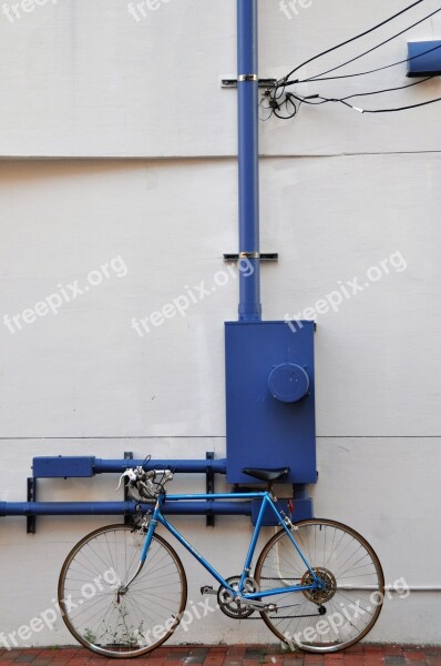 Bike Hauswand Blue Facade Wall