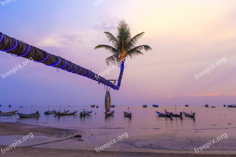 Beach Sunset Sea Sky Nature