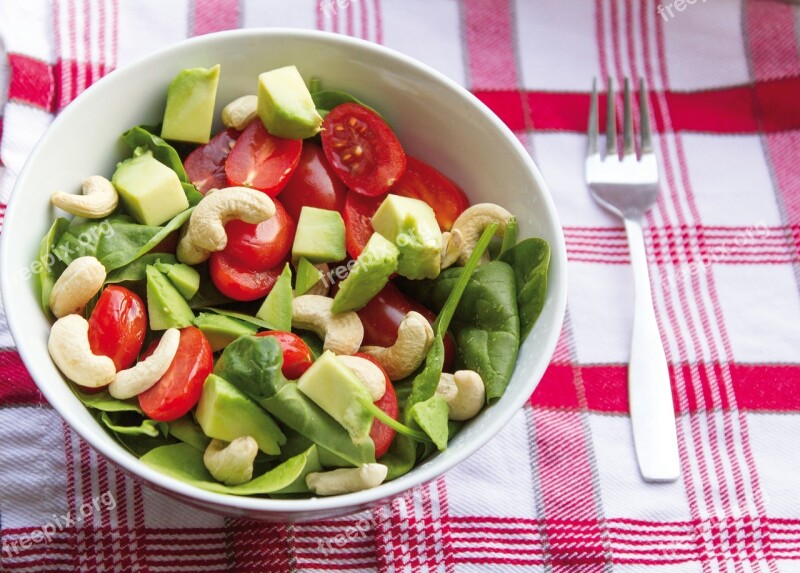 Salad Spinach Cashew Food Healthy