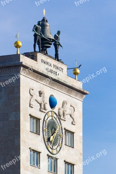 Leipzig Building Tower Clock Bell