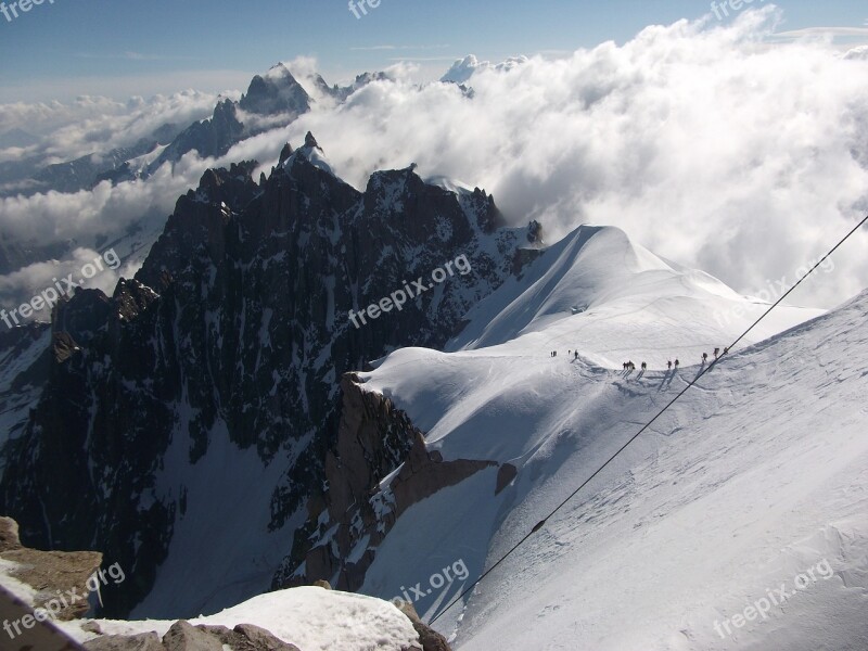 Aiguille Du Midi Mont Blanc Mountain Alps Landscape