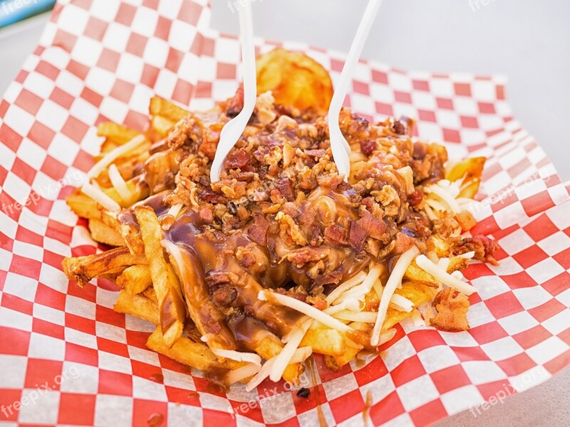 French Fries Bacon Cheese Gravy Poutine