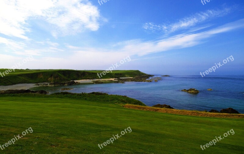 Blue Green Coast Sky Water