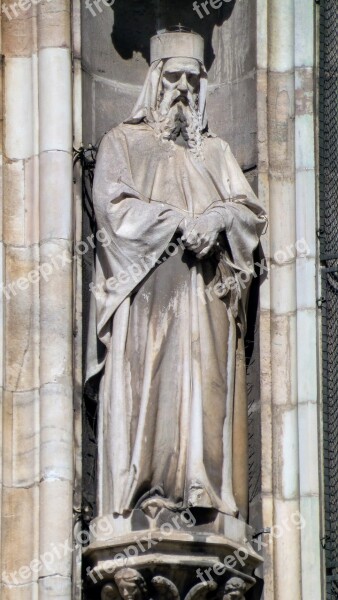 Gothic Statue Cathedral Milan Italy