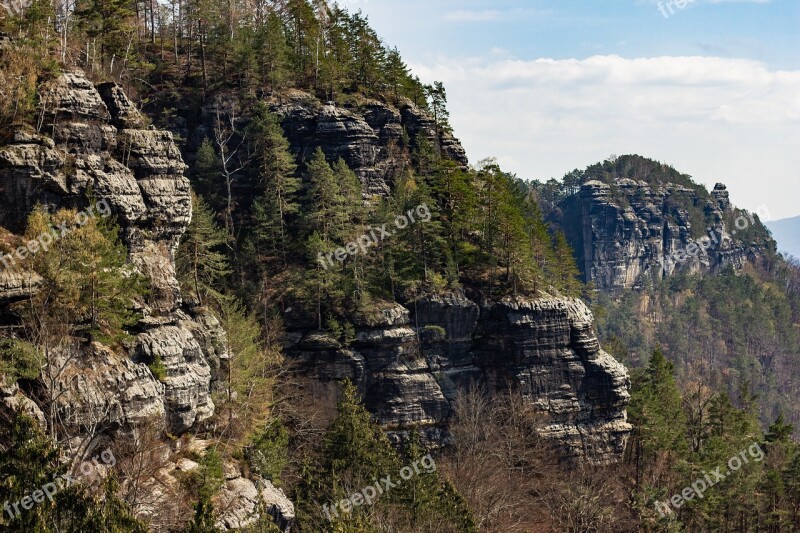 Elbe Sandstone Travel Mountains Czech Republic Germany