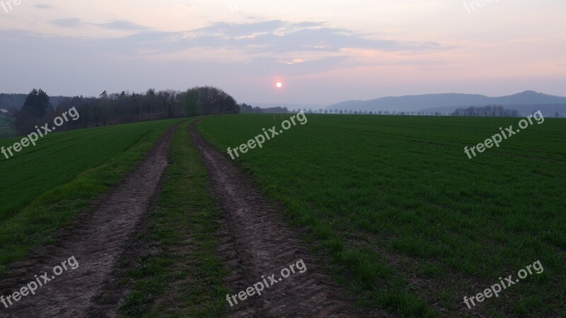 Away Grass Sunset Spring Nature