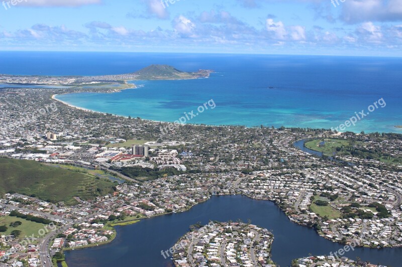 Flight Shore Village Hawaii Landscape